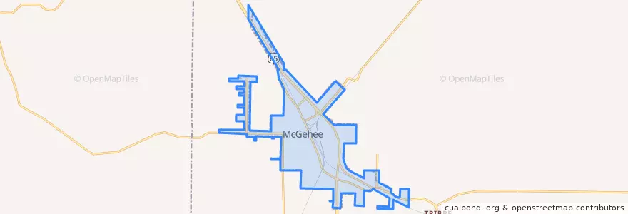 Mapa de ubicacion de McGehee.