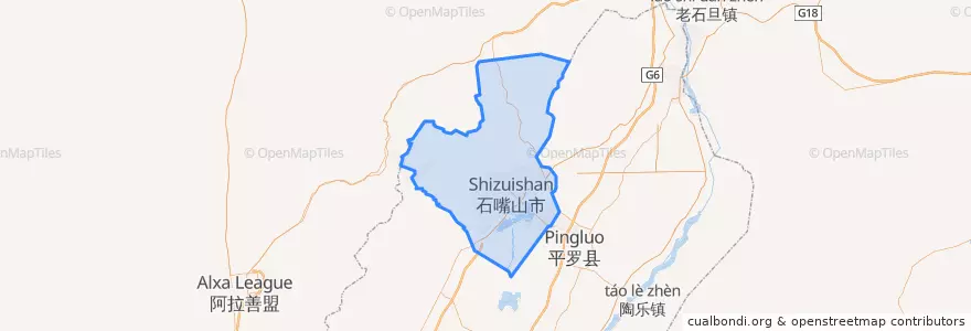 Mapa de ubicacion de 大武口区.