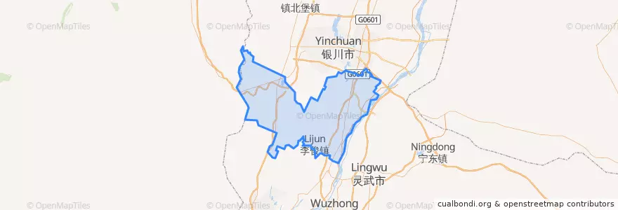 Mapa de ubicacion de Yongning County.