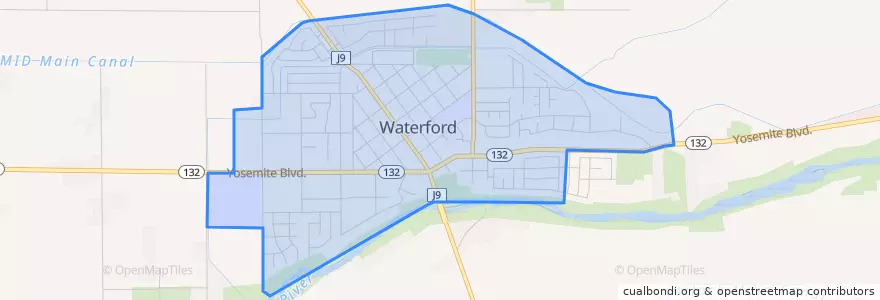 Mapa de ubicacion de Waterford.