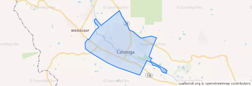 Mapa de ubicacion de Calistoga.