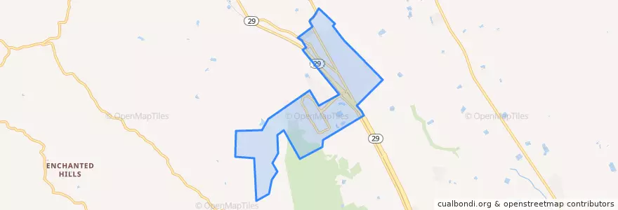 Mapa de ubicacion de Yountville.
