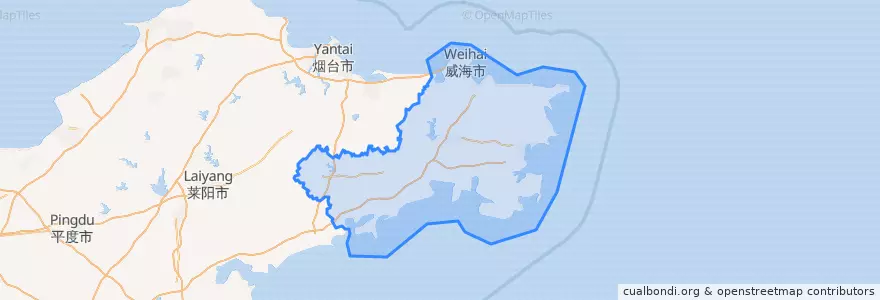 Mapa de ubicacion de Вэйхай.
