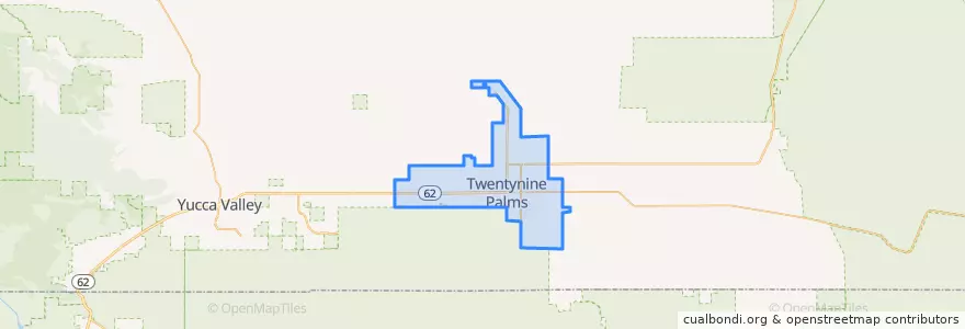 Mapa de ubicacion de Twentynine Palms.