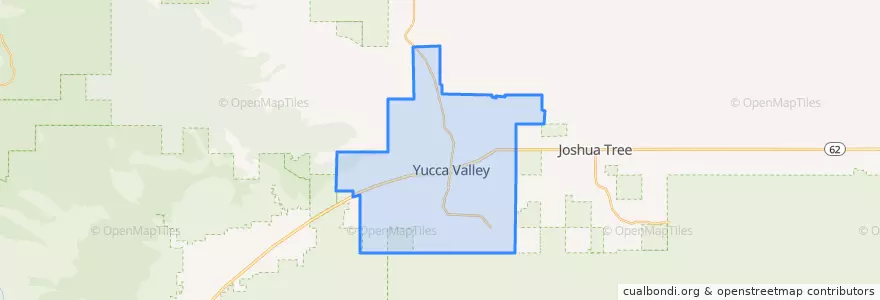 Mapa de ubicacion de Yucca Valley.