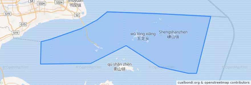 Mapa de ubicacion de 嵊泗县 (Shengsi).