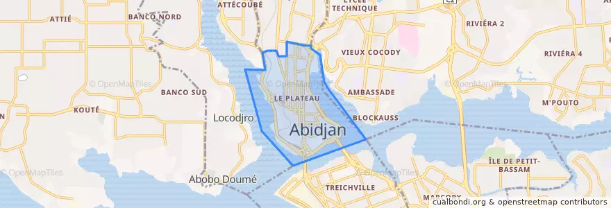 Mapa de ubicacion de Le Plateau.