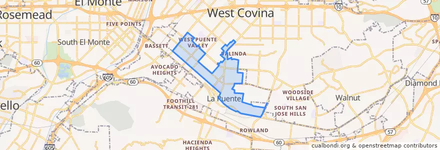 Mapa de ubicacion de La Puente.