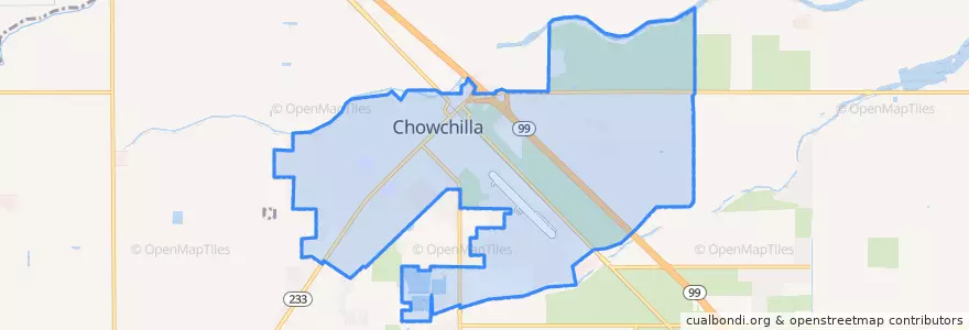 Mapa de ubicacion de Chowchilla.