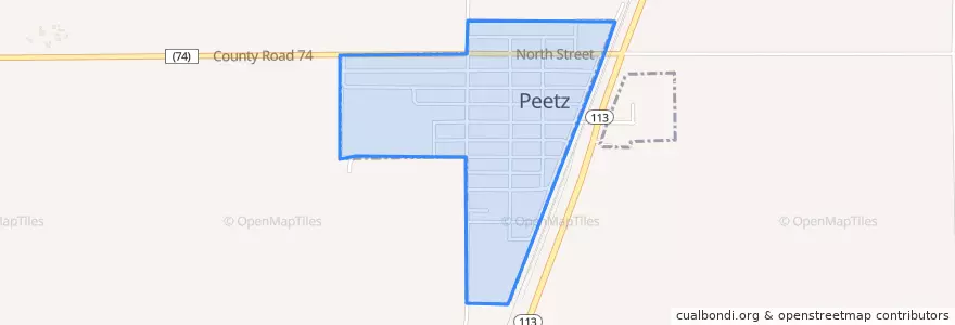 Mapa de ubicacion de Peetz.