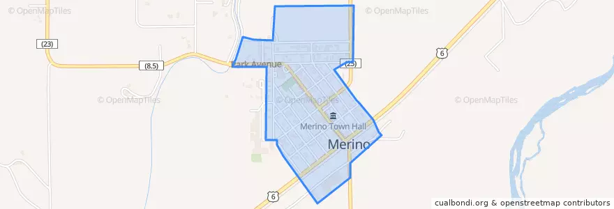 Mapa de ubicacion de Merino.