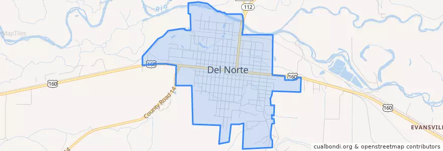 Mapa de ubicacion de Del Norte.