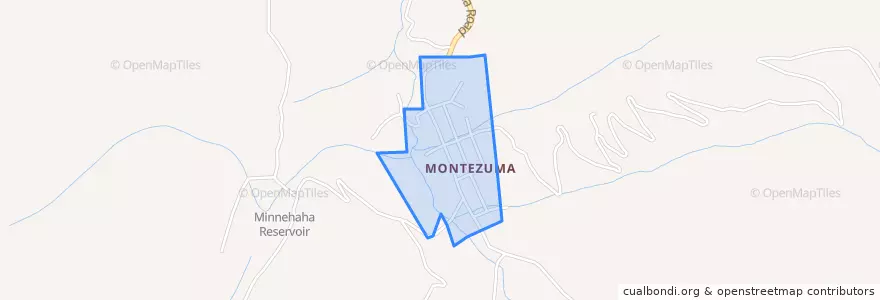 Mapa de ubicacion de Montezuma.