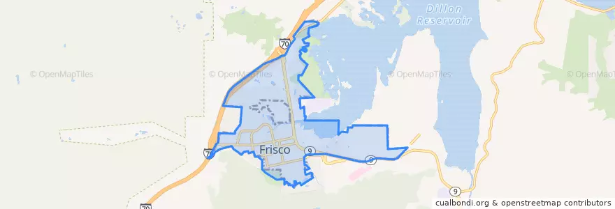 Mapa de ubicacion de Frisco.