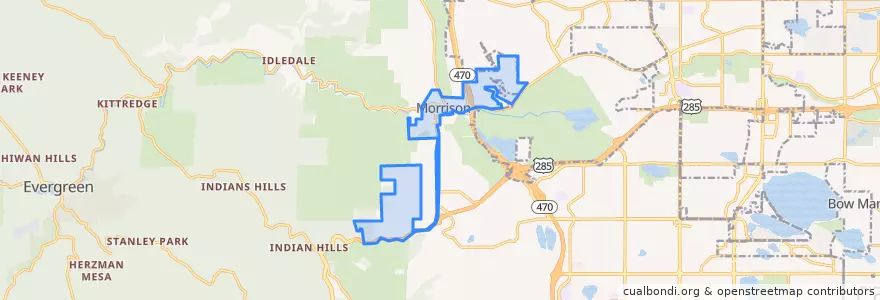 Mapa de ubicacion de Morrison.