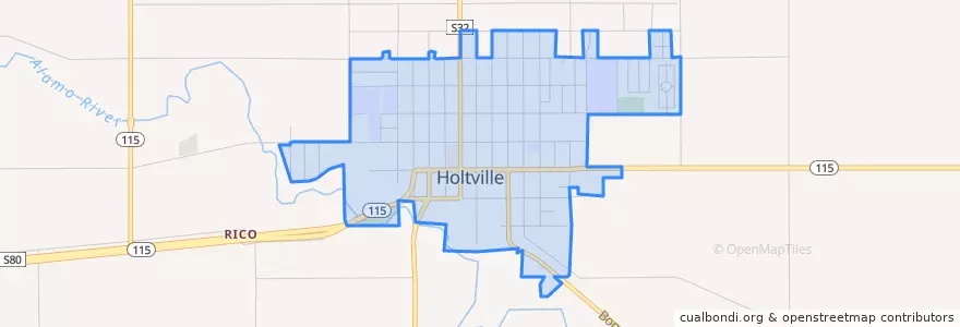 Mapa de ubicacion de Holtville.
