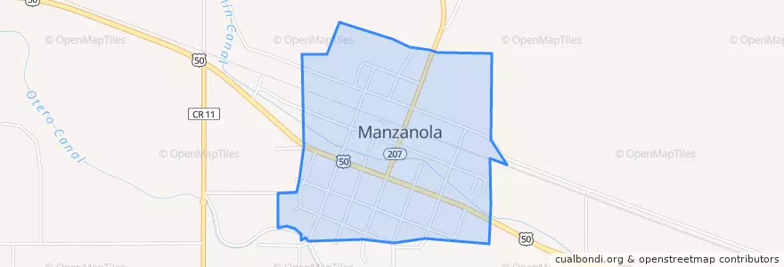 Mapa de ubicacion de Manzanola.