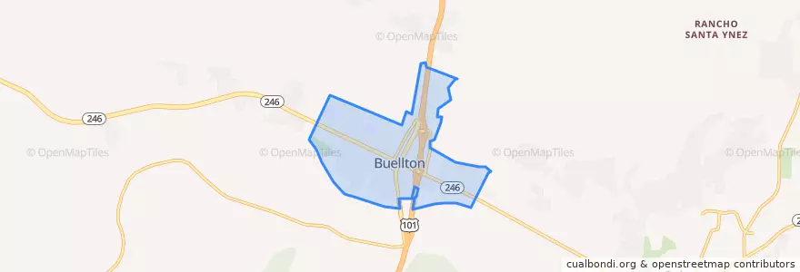 Mapa de ubicacion de Buellton.