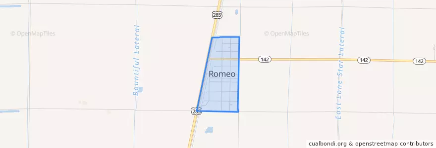 Mapa de ubicacion de Romeo.