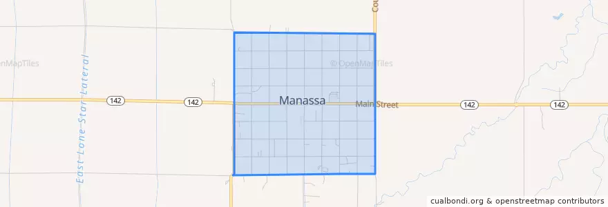 Mapa de ubicacion de Manassa.