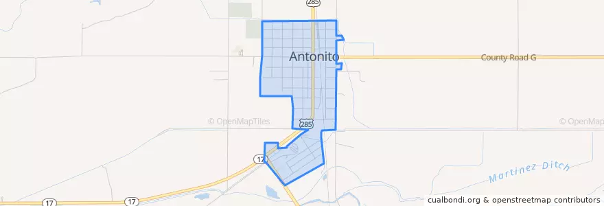 Mapa de ubicacion de Antonito.