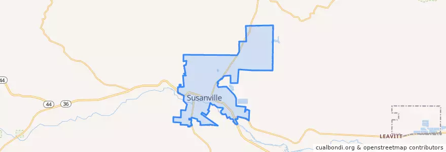 Mapa de ubicacion de Susanville.