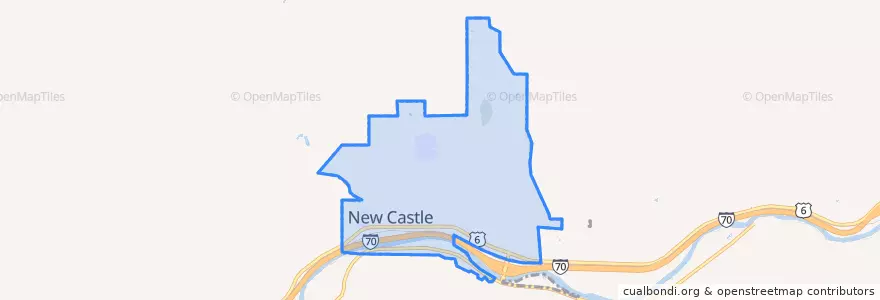 Mapa de ubicacion de New Castle.