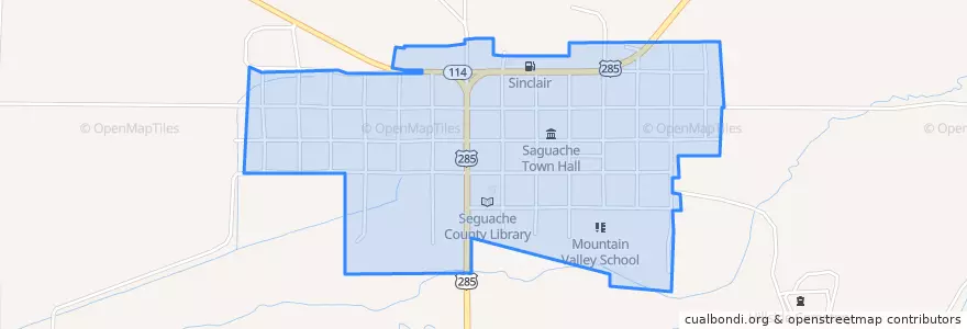 Mapa de ubicacion de Saguache.
