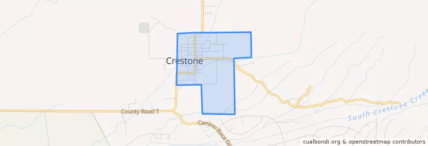 Mapa de ubicacion de Crestone.