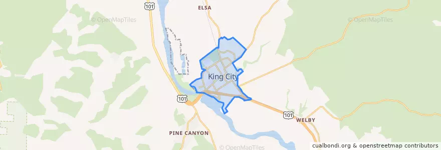 Mapa de ubicacion de King City.