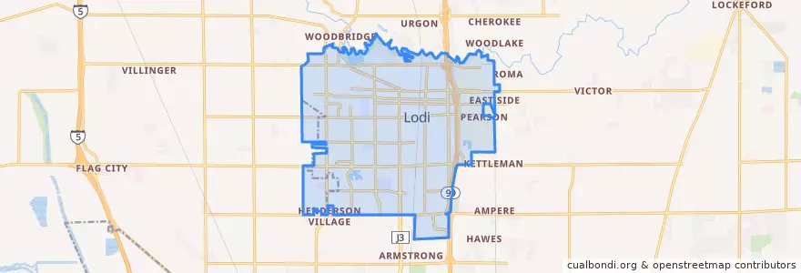 Mapa de ubicacion de Lodi.