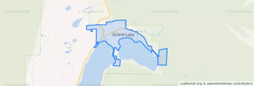 Mapa de ubicacion de Grand Lake.