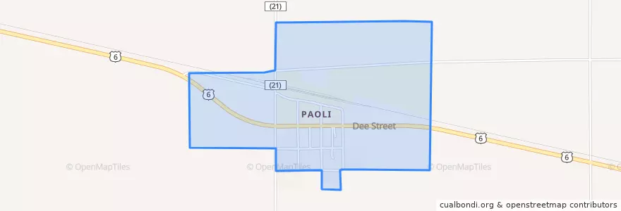 Mapa de ubicacion de Paoli.