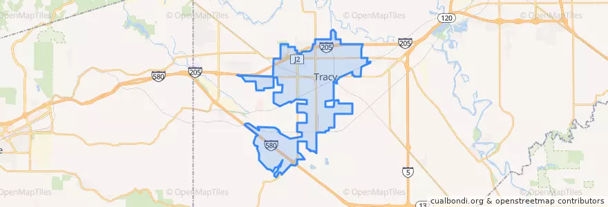 Mapa de ubicacion de Tracy.