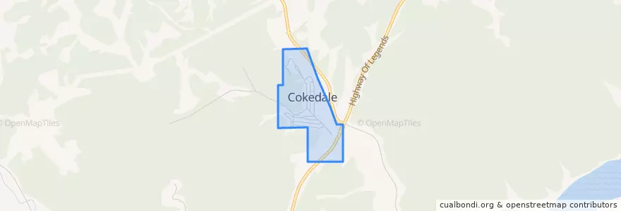Mapa de ubicacion de Cokedale.