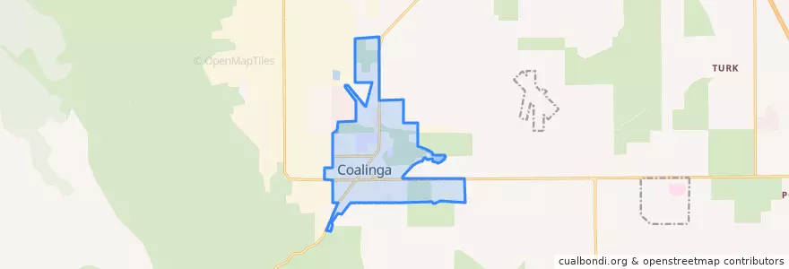 Mapa de ubicacion de Coalinga.