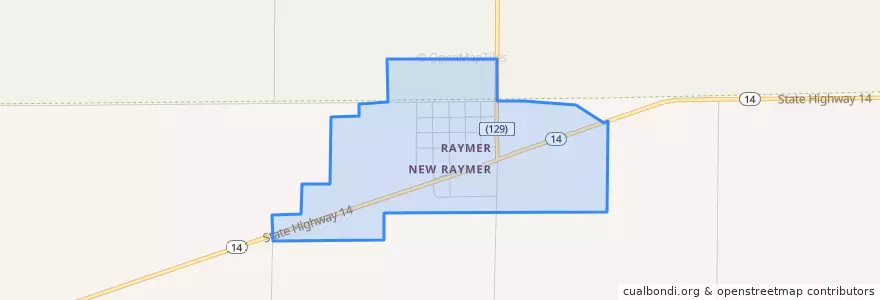 Mapa de ubicacion de Raymer.