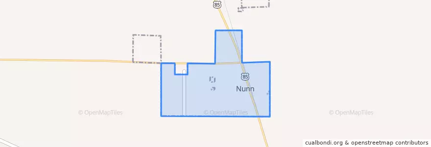 Mapa de ubicacion de Nunn.