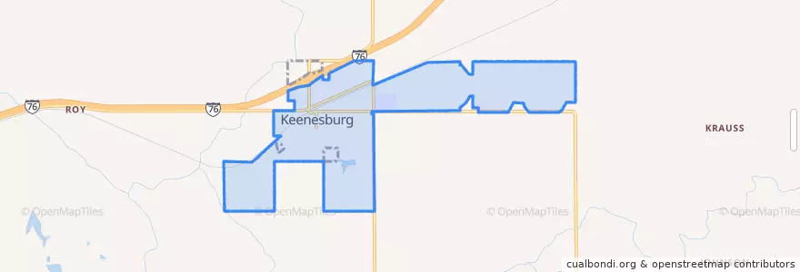 Mapa de ubicacion de Keenesburg.