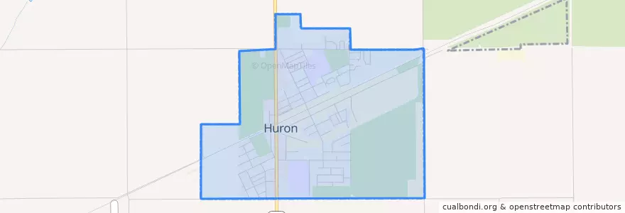 Mapa de ubicacion de Huron.