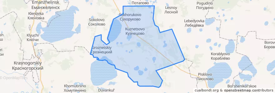 Mapa de ubicacion de Каратабанское сельское поселение.