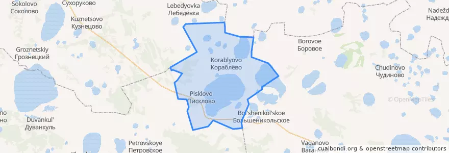 Mapa de ubicacion de Пискловское сельское поселение.
