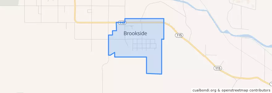 Mapa de ubicacion de Brookside.