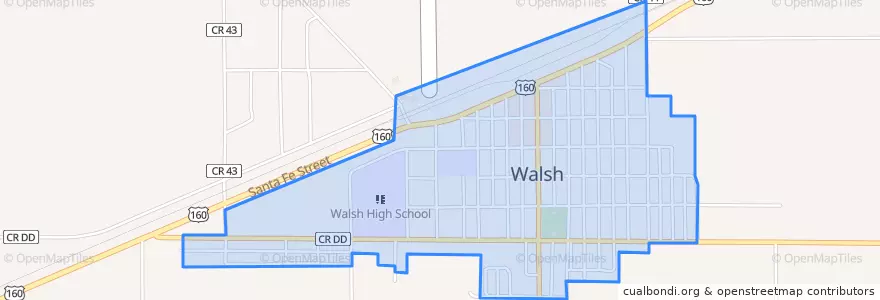 Mapa de ubicacion de Walsh.