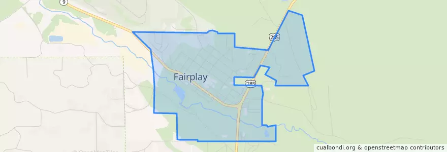 Mapa de ubicacion de Fairplay.