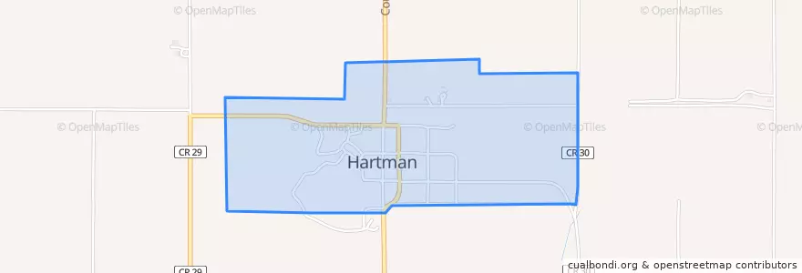 Mapa de ubicacion de Hartman.