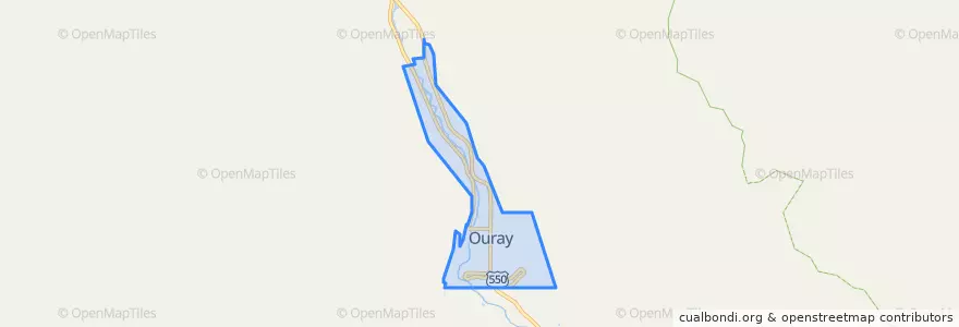 Mapa de ubicacion de Ouray.