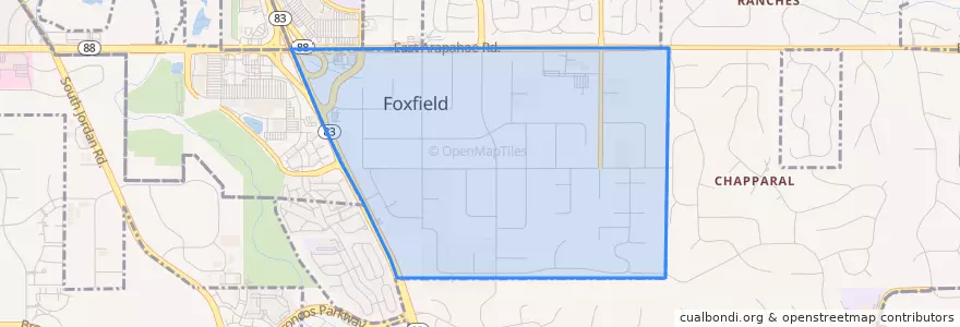 Mapa de ubicacion de Foxfield.