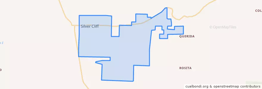 Mapa de ubicacion de Silver Cliff.