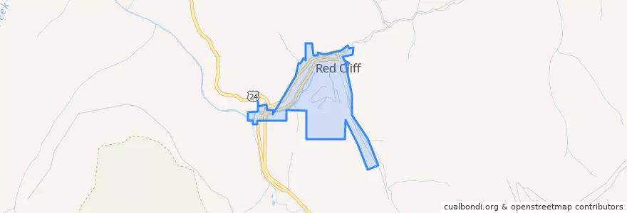 Mapa de ubicacion de Red Cliff.